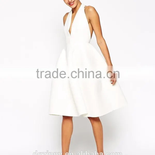Fashion Plain Dyed Plunging Front Woman Dress Open Back Prom Dresses 2015 photo-3