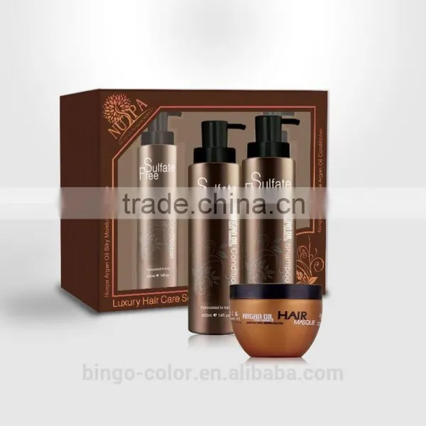 2016 Newest Christmas Gift Set Sulfate Free Argan Oil Shampoo Conditioner Hair Masque Set photo-2