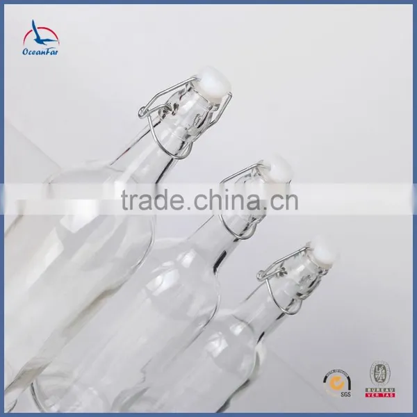 High Quality Set 3 Glass Beverage Bottles Wholesale Clear Glass Water Bottle photo-5