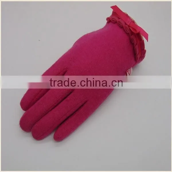 China Supplier Pink Wool Gloves Cashmere Gloves photo-3