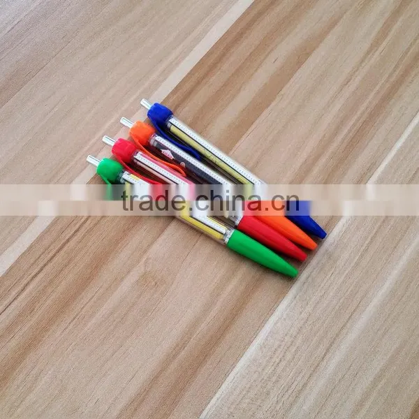 Advertising Logo Customized Plastic Metal Clip Banner Pen 14.8cm photo-2