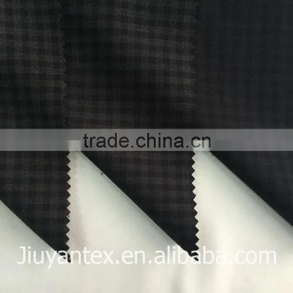JY-1614 Hot Sale Plain Weave Small Checks Design Printed T82 R18 Suiting Fabric China Supplier Jiuyan OEKO-TEX Standard 100 photo-6