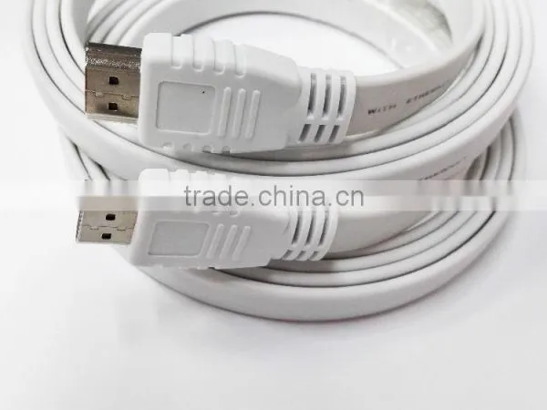 White Flat HDMI Cable With Nickel Plated 1M photo-4