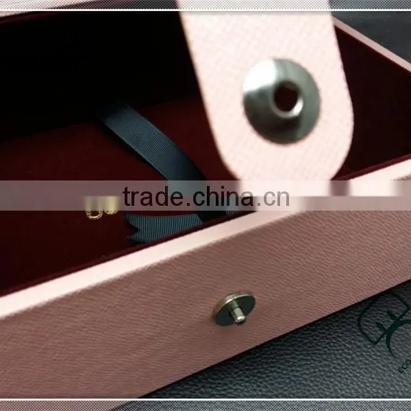 Leather Pink Cute Big Gift Wood Box With Clear Window photo-5