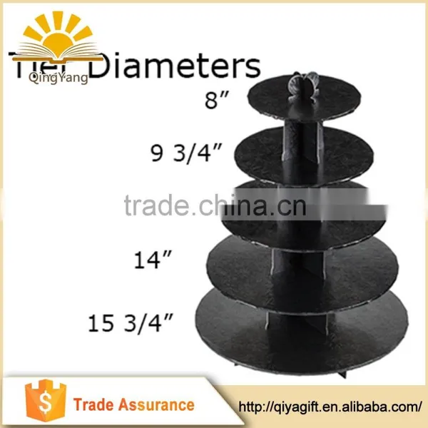 Tiered Round Cake Stand Black / Silver / Gold Cardboard Cupcake Tower Cake Decoration