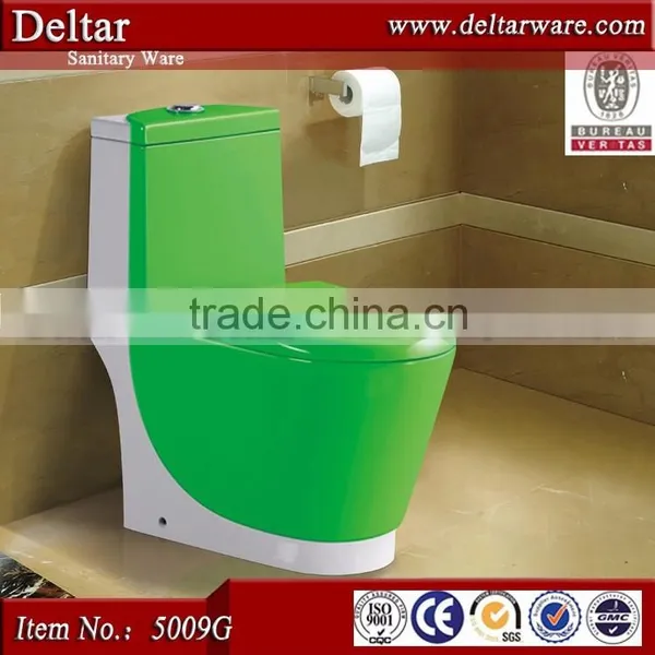 Saso One Piece Washdown Toilet, Foshan Sanitary Ware Bathroom Ceramic Colour Toilet With Bidet