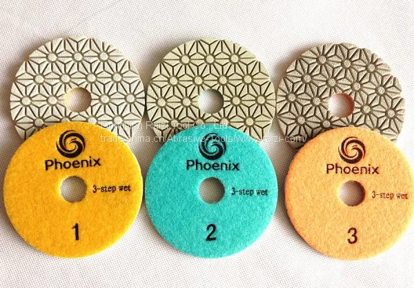 4 Inch Premium 3 Step Wet Polishing Pads（white Resin）