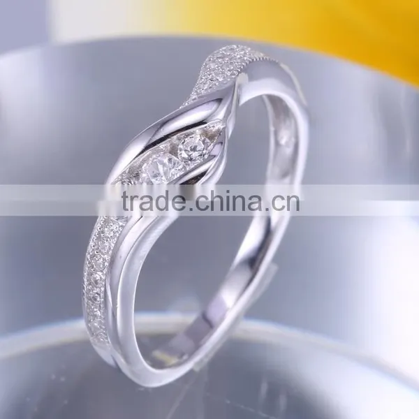 CZ Jewellery Cubic Zirconia Engagement Wedding Ring Design for Women Latest Fashion Silver Jewelry photo-6