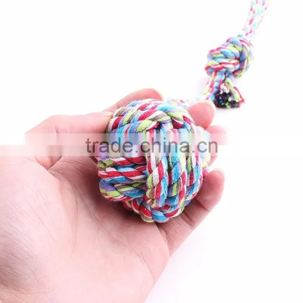 Cotton Rope Hand Pull Long Tail Dog Toys Ball Small Size 30cm photo-2