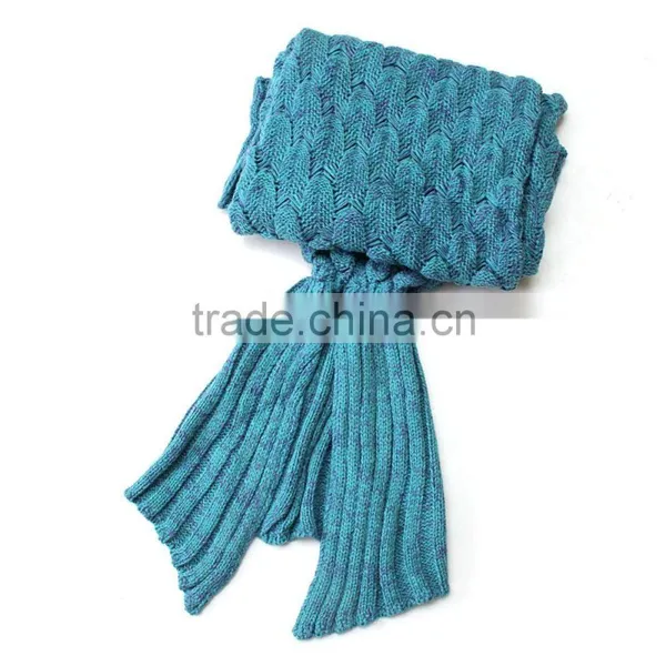 Christmas Gift Wholesale Custom Acrylic Material Kids Children Adults Knitted Crochet Mermaid Tail Blanket photo-6