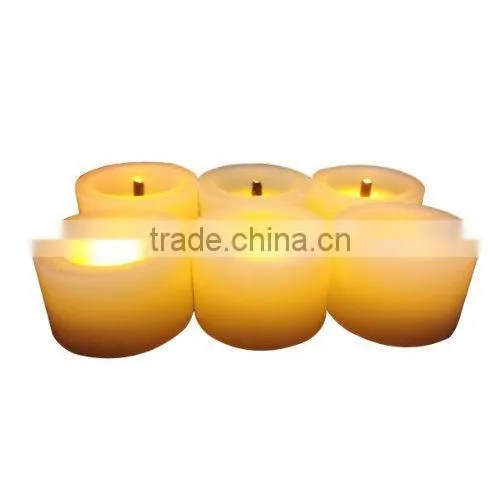 Flameless Paraffin Yellow Amber Flickering Wax Candles With Timer LED Battery Powered Candles photo-2