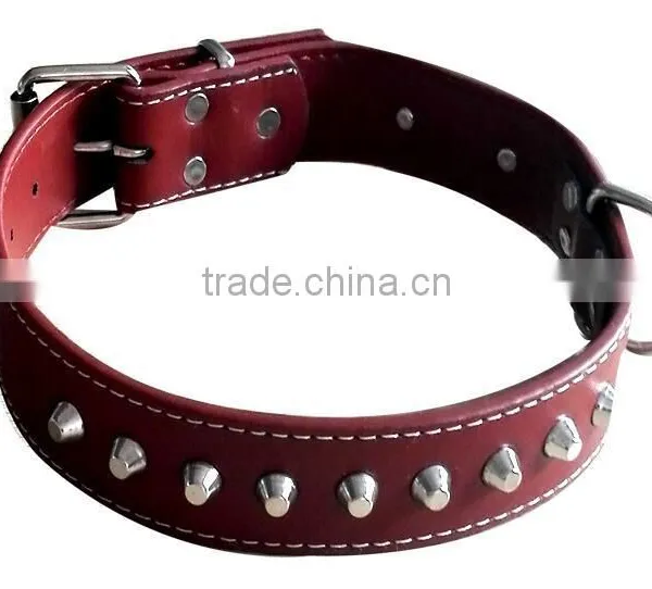 CY114 Wholesale PU Lady Dog Collar Comfort Leather Single Row Rivets Collar Alloy Spikes Gentle Rivet Dog Collar photo-3
