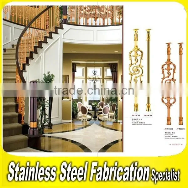 Engraved Decorative Integral Aluminum Stair Railing Side Mounting Baluster photo-6