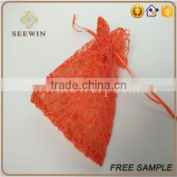 Sheer and Bright-colored Drawstring Mesh Bag photo-5
