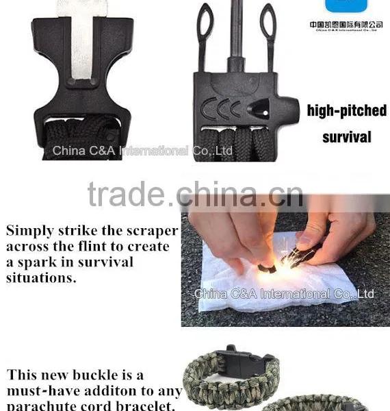 Paracord Bracelet Survival Gear Kit With Embedded Compass, Fire Starter, Emergency Knife & Whistle Survival Bracelet photo-6