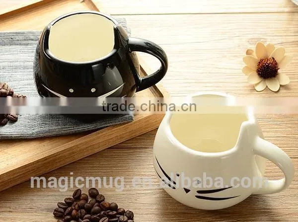 Creative Gift Cartoon Black and White Ceramic Cat Mug photo-5