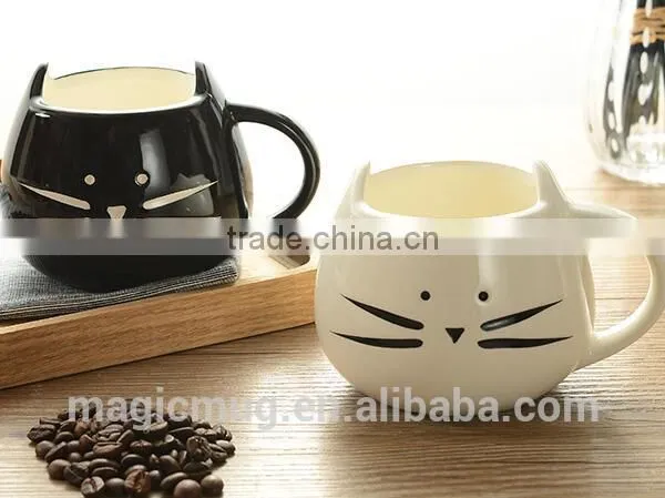Creative Gift Cartoon Black and White Ceramic Cat Mug photo-6