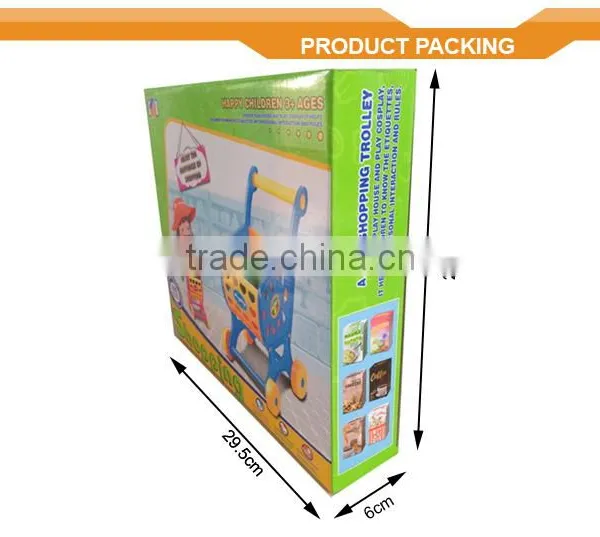 Toy Shopping Cart With Fruit & Vegetable Supermarket Trolley Shopping Cart Toy Car Trolley photo-4