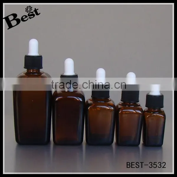 All Size Square Amber Essential Oil Glass Bottle Dropper Cap Essential Oil Bottle Glass Dropper photo-4