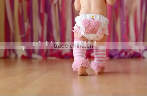 Cute Baby Toddler Stripes Winter Leg Warmer 100% Cotton Newborn Lace Leggings photo-2