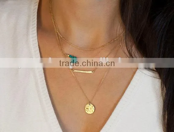 Yiwu Wholesale Factory Maket Multi Layer Necklacemulti Layer Pendant Necklace Jewellery photo-3