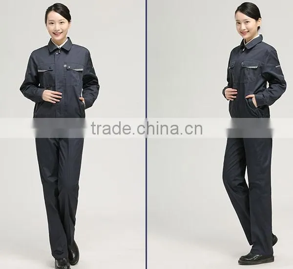 Juqian Quality Work Cloth Manufacturer China Breathable Gray Blue Unisex Workwear Uniform Industrial Uniform photo-2