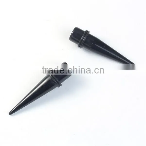 8mm Acrylic Ear Stretcher Expander Tapers Black Fancy Ear Plugs photo-3