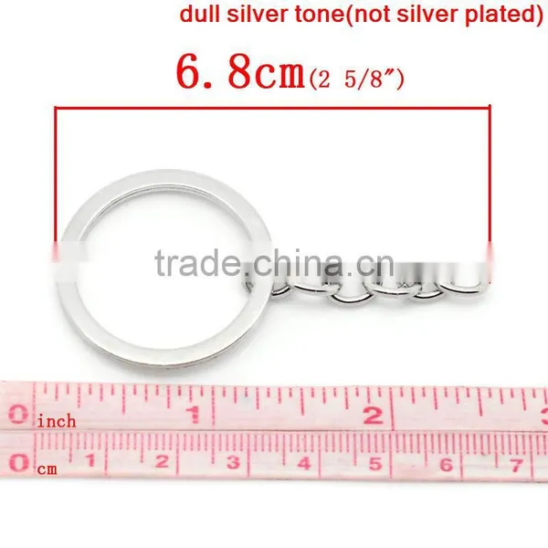 Cheap Wholesale Round Silver Tone Iron Based Alloy Keychain Findings photo-3