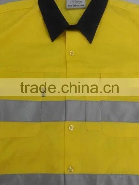 Fluorescent Yellow Reflective Fireproof Work Shirts photo-3