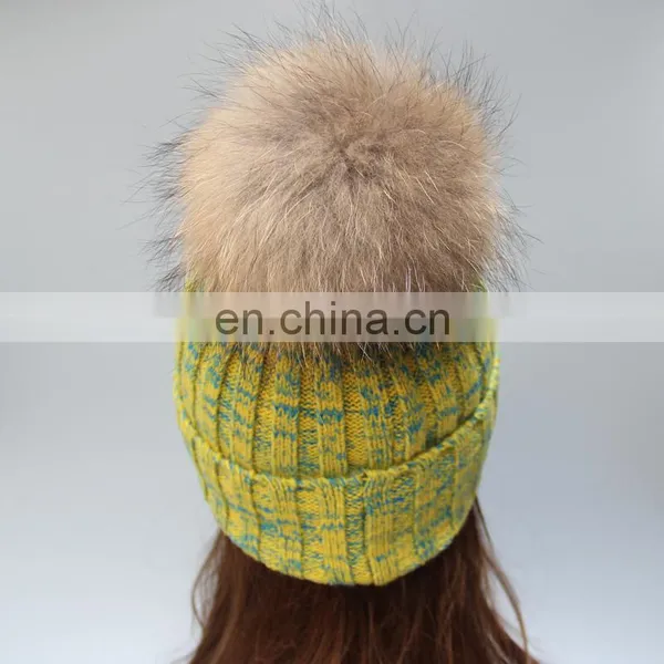 Custom Ladies Winter Hat With Fur Pom Pom photo-4