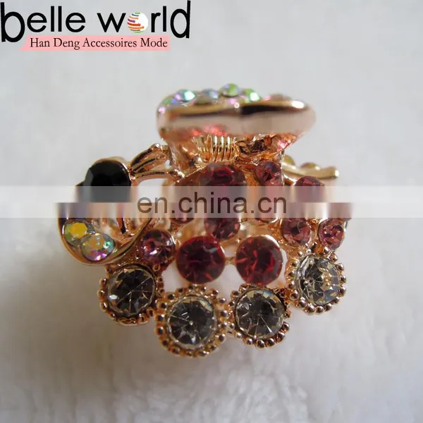 Elegant Peafowl Rhinestone Mini Wedding Hair Claw Clips photo-3