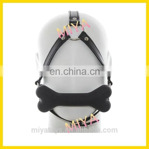 Black Red Pink Silicone Rubber Ball Gags Dog Bone Mouth Ball Gags