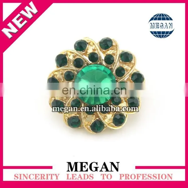 Vintage Golden Metal Colourful Crystal Button for Hair Accessories photo-3