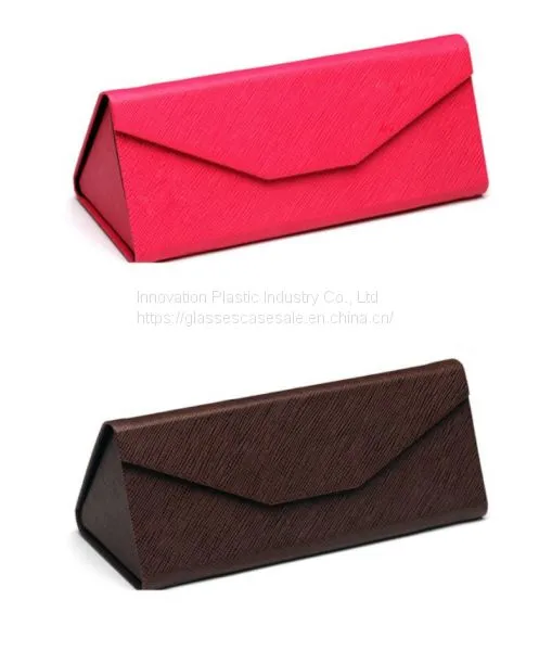 Fashionable Folding Sunglasses Case; Simple and Vintage Triangle Sunglasses Holder photo-4