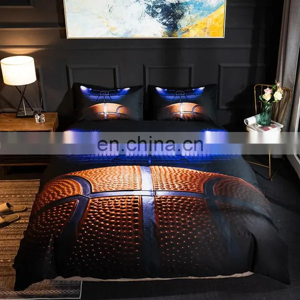 Wholesale Sports Ball 3d Printed Bedding Sheets Microfiber Duvet Cover Bed Sheet Set Bed Linen Pillowcases Bedding+set photo-5