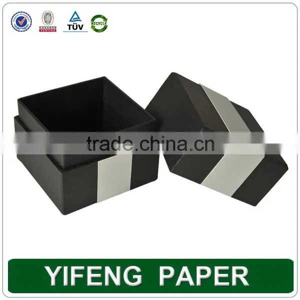 Luxury Velvet Black White Cardboard Paper Gifts Cufflink Box photo-6