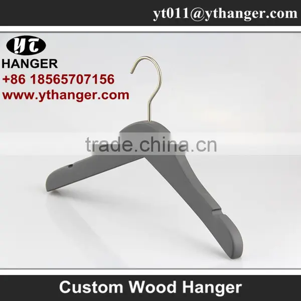 IMY-170 Gray Wooden Children Top Hangers for Cloth photo-2
