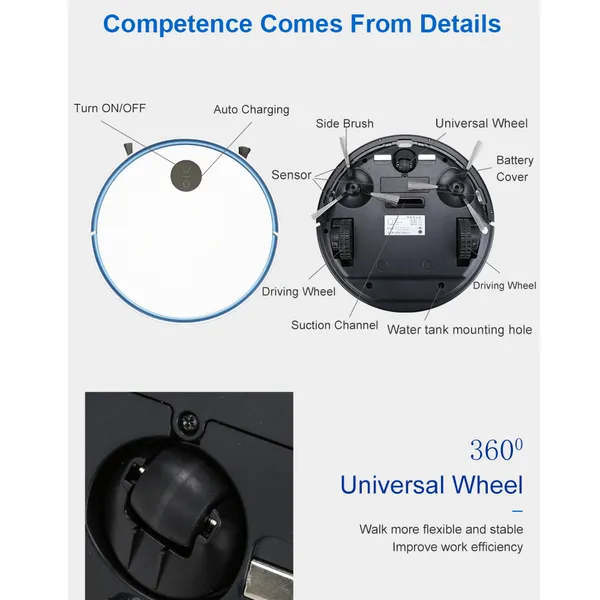 PUREROBO F4-Robot Vacuum Cleaner With APP & Remote Control 3 In 1 Wet Dry Mopping & Sweeping & Vacuum Dust photo-4