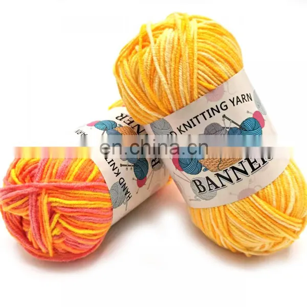 3 Ply Milk Cotton Yarn 4ply Multicolored Solid Color Crochet Yarn