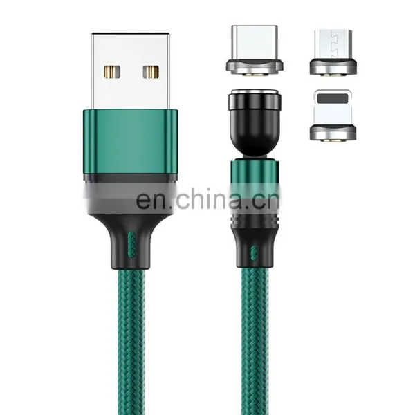Wholesale 3 in 1 Phone Cable 540 Rotation Fast Charging Magnetic 3 In 1 Usb Charging Cable Type C Data Cable photo-3