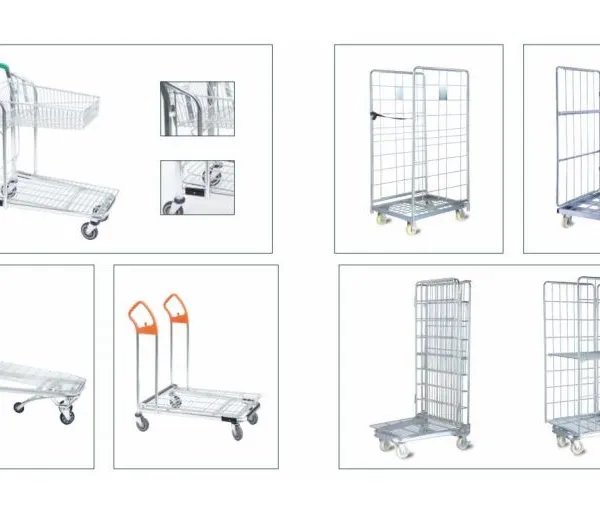 Large Roll Container Foldable Steel Warehouse Storage Rolling Pallet Cage Trolley photo-4