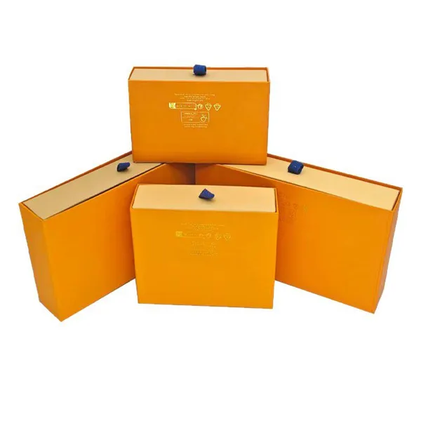 Luxury Orange Rigid Paper Drawer Packaging Box photo-4