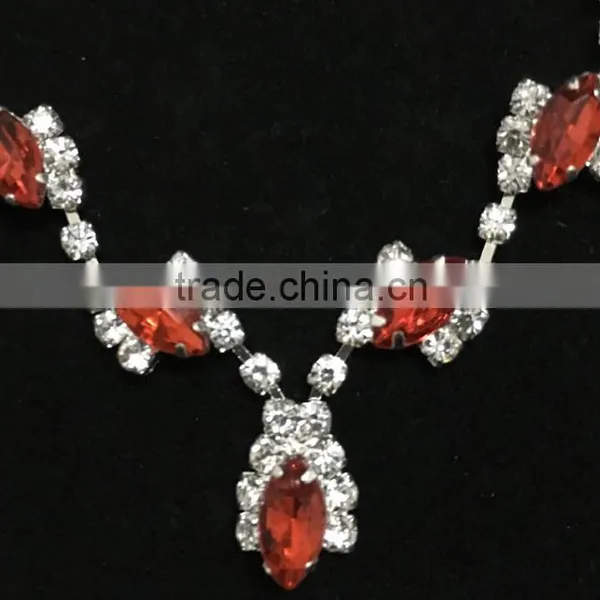 Factory Wholesale 2016 New Design Red Crystal Rhinestone Jewelry Set Supplier's Choice photo-3