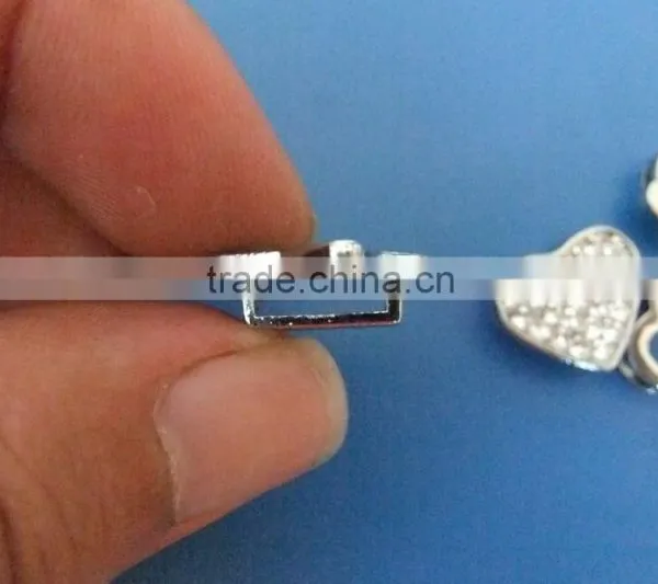 Compet Produce 10 mm Rhinestone Heart Slide Charms With Zinc Alloy Material photo-4