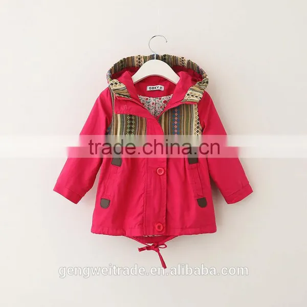 2016 New Design Fashion Children Girls Coat Three Colors Cotton Winter Coat Kids Overcoat photo-3