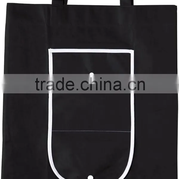 Foldable pp Woven Shopping Bag With Buttons Closure photo-2