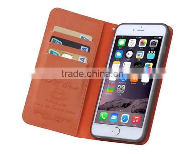 Genuine PU Leather Shrapnel Support Phone Cover Protective Card Holder Case for IPhone 6/6S photo-2