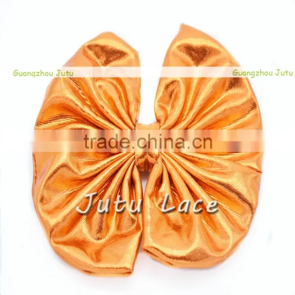 Wholesale DIY Craft Decorative Flowers Hair Bows -Big Shiny Fabric Golden Bowknots Garment Accessories photo-3