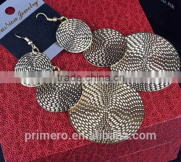 New India Multilayer Disc Fancy Design Women Baroque Gold Earrings photo-6