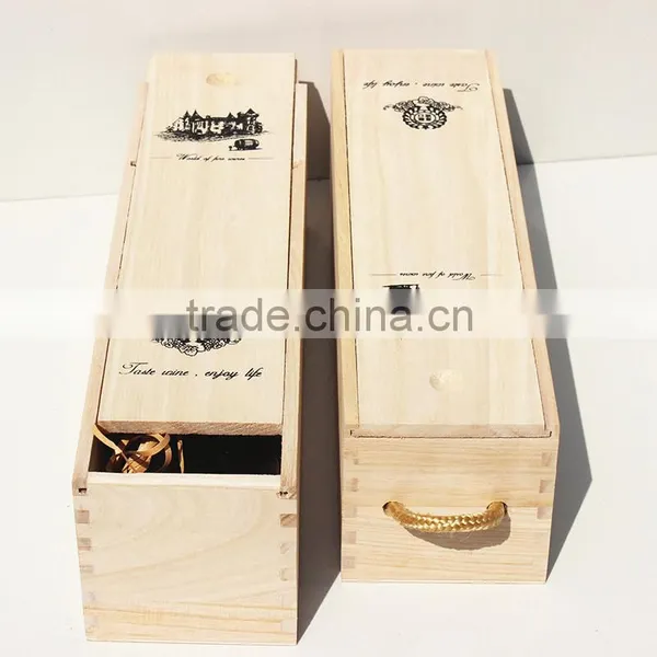Wholesale Custom Unfinished Single Bamboo Wood Wine Gift Box photo-2